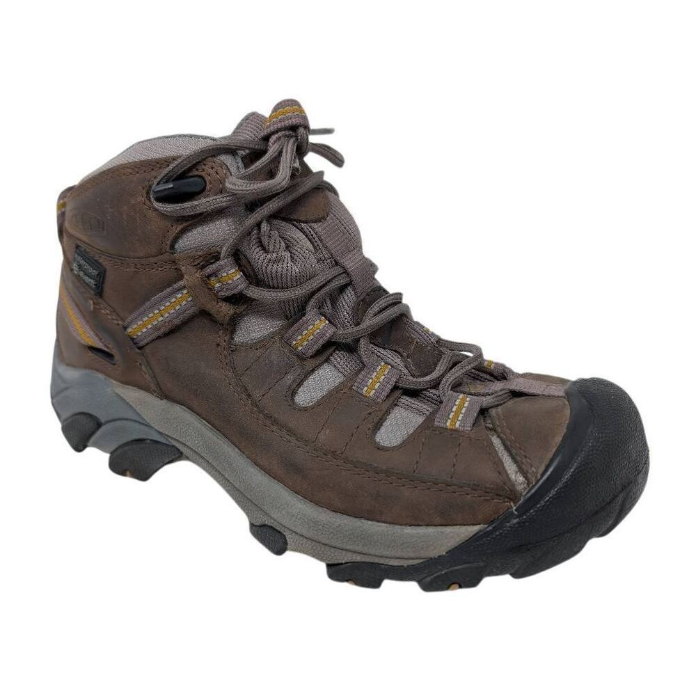 KEEN Women's 6.5 Targhee 2 Mid Height Waterproof Brown Goat Crown Blue Hiking